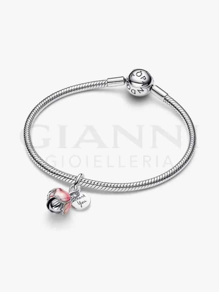 Charm Pandora - Pendente Fiore ’Thank you’ - Charm