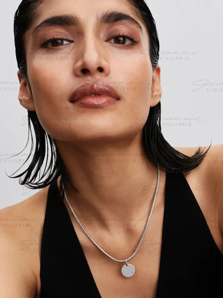 Charm Pandora - Pendente Medaglia con diamante creato in laboratorio da incidere Charm