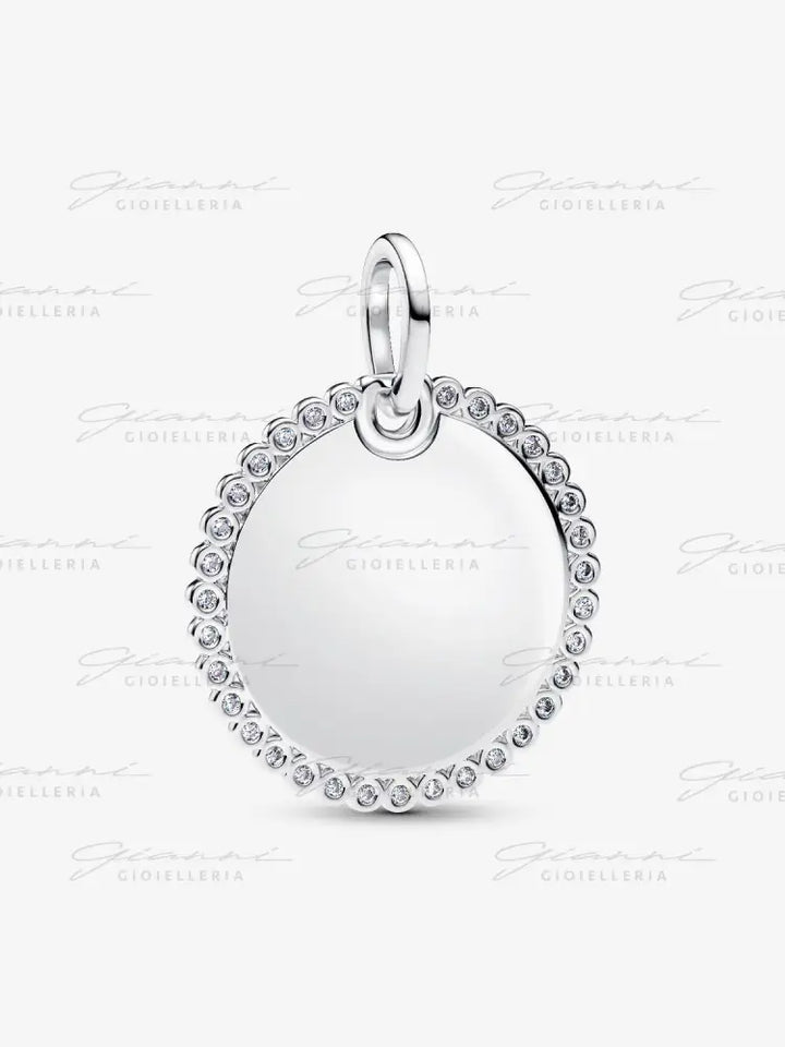 Charm Pandora - Pendente Medaglia Luminosa da incidere in Argento Charm
