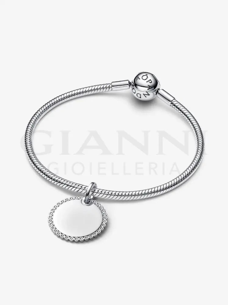 Charm Pandora - Pendente Medaglia Luminosa da incidere in Argento Charm