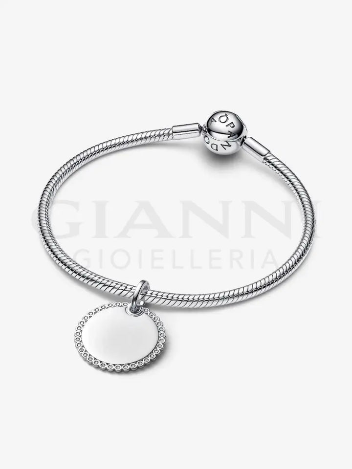 Charm Pandora - Pendente Medaglia Luminosa da incidere in Argento Charm