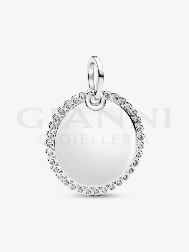 Charm Pandora - Pendente Medaglia Luminosa da incidere in Argento Charm