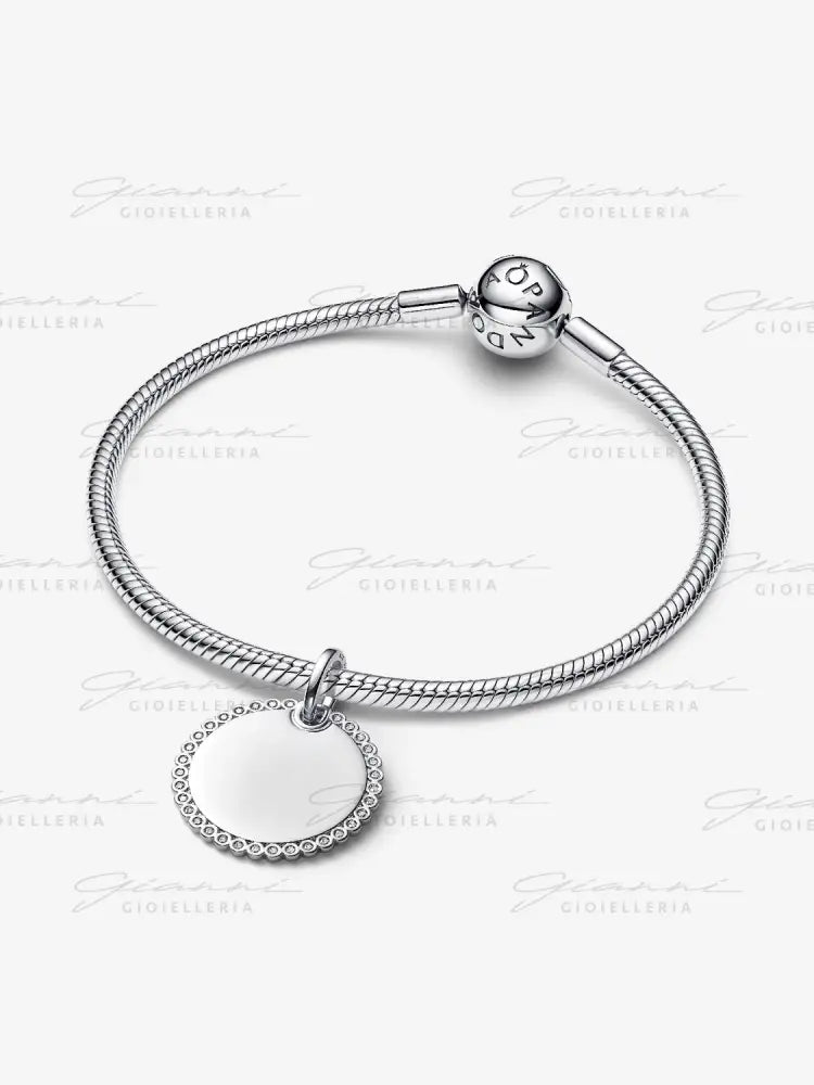 Charm Pandora - Pendente Medaglia Luminosa da incidere in Argento Charm