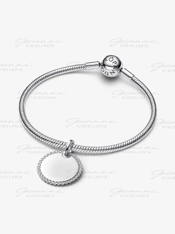 Charm Pandora - Pendente Medaglia Luminosa da incidere in Argento Charm