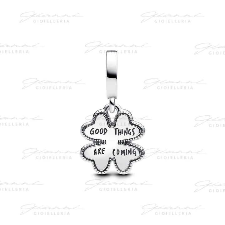 Charm Pandora - Pendente Quadrifoglio Girevole con diamante creato in laboratorio Charm