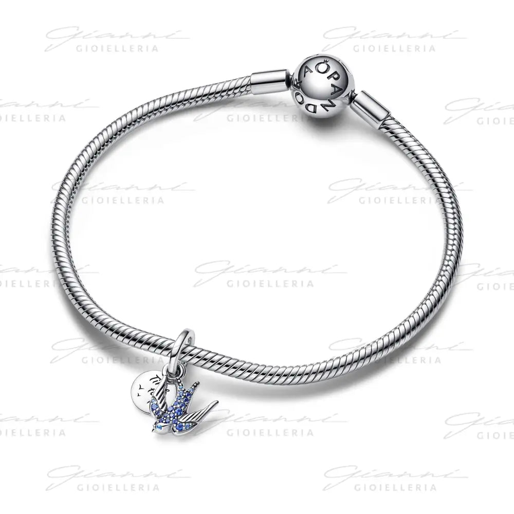 Charm Pandora - Pendente Rondine Pietre Blu Charm