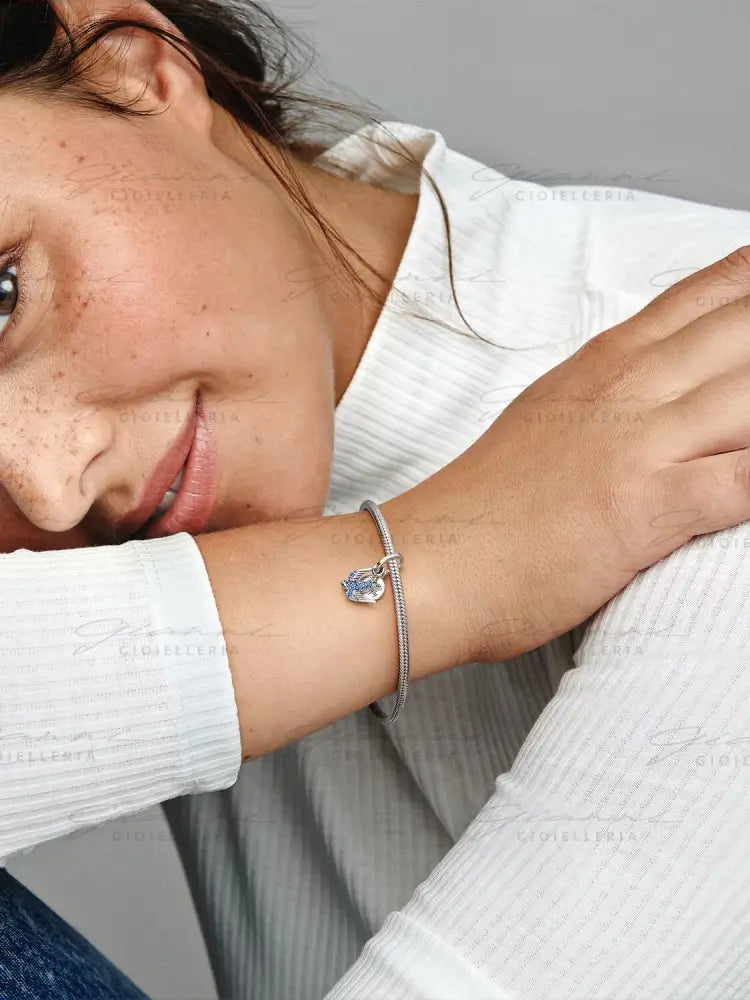 Charm Pandora - Pendente Rondine Pietre Blu Charm