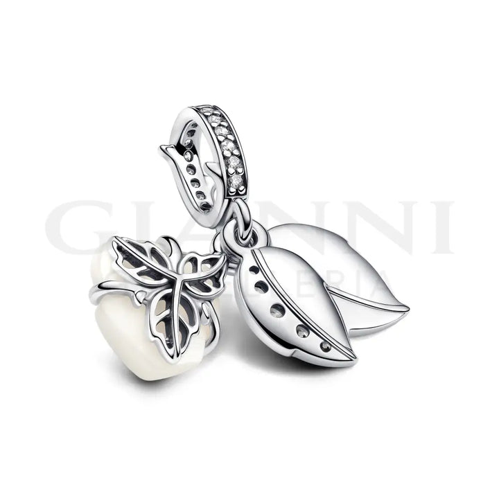 Charm Pandora - Pendente Rosa Bianca Charm