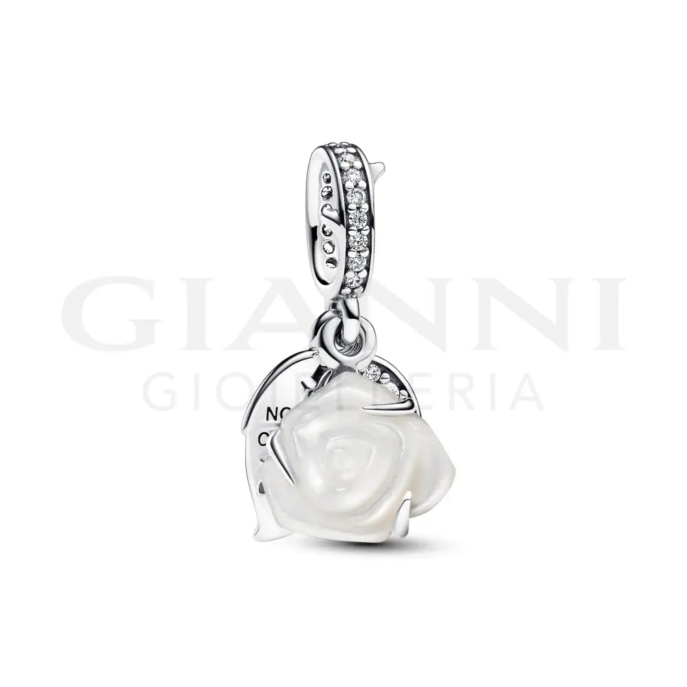 Charm Pandora - Pendente Rosa Bianca Charm