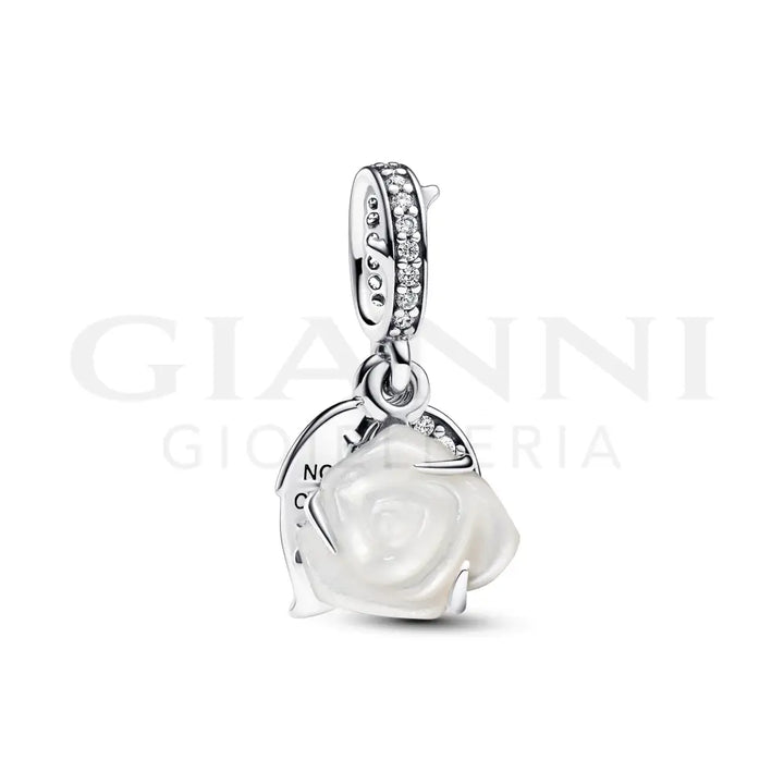 Charm Pandora - Pendente Rosa Bianca Charm