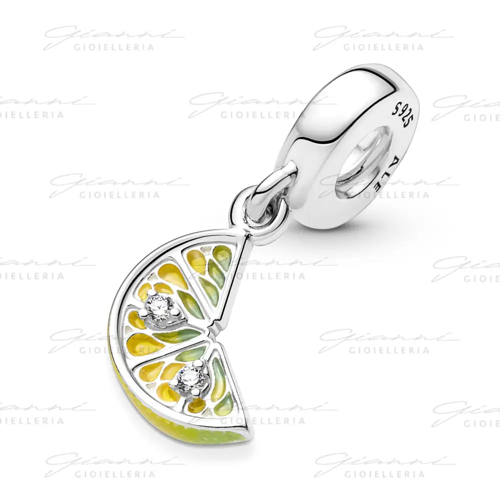 Charm Pandora - Pendente Pandora Spicchio di Limone Rifinito a mano Charm