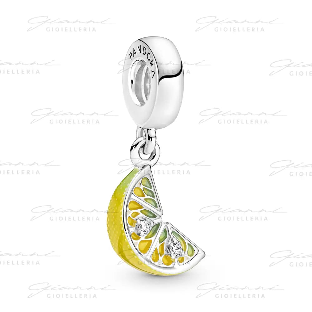 Charm Pandora - Pendente Pandora Spicchio di Limone Rifinito a mano Charm