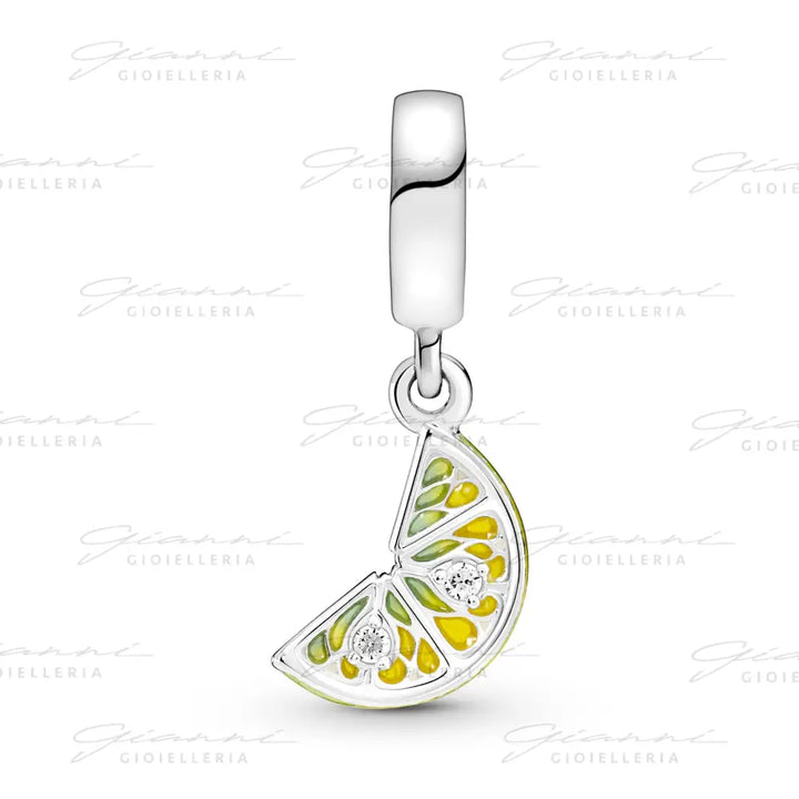 Charm Pandora - Pendente Pandora Spicchio di Limone Rifinito a mano Charm