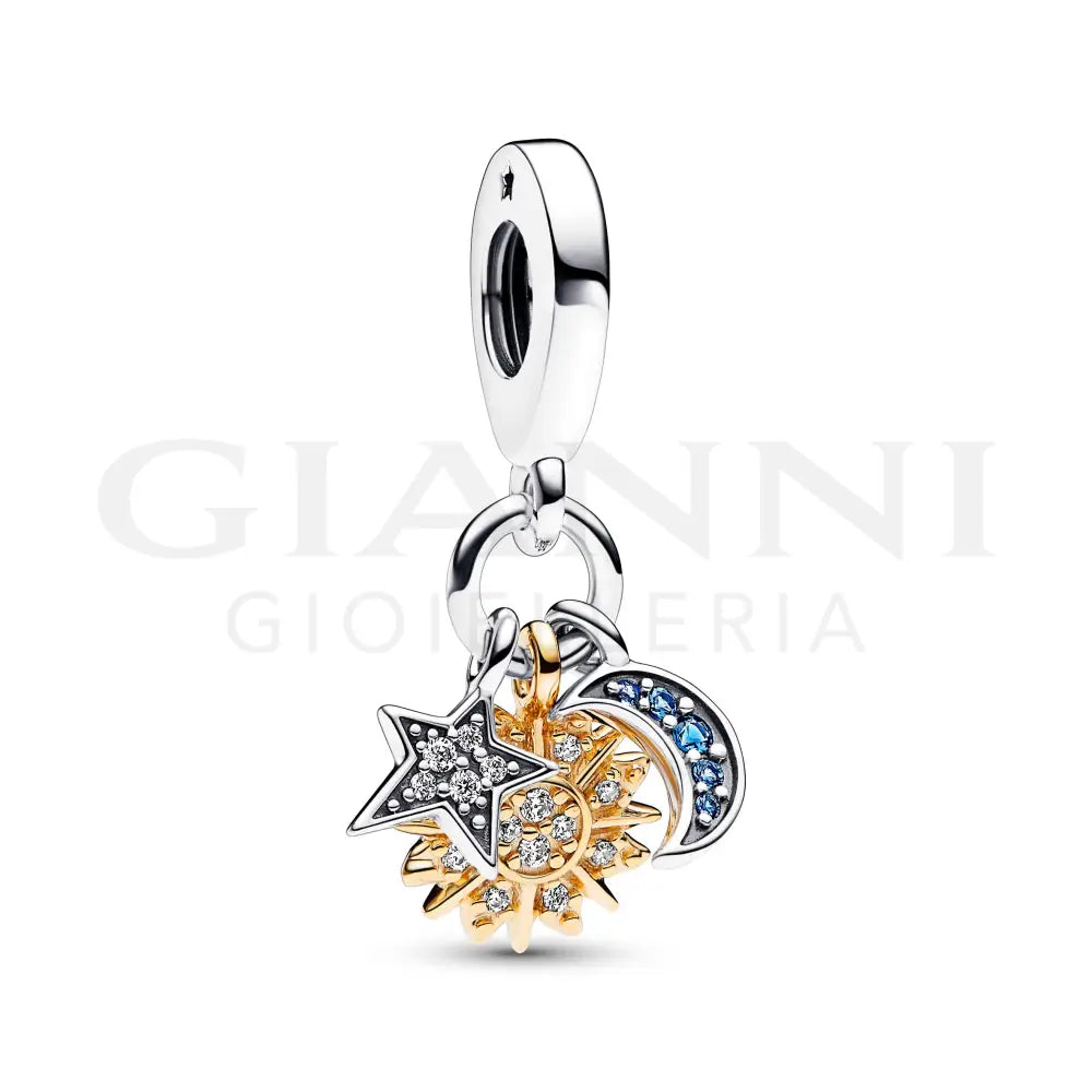 Charm Pandora - Pendente Stella Sole e Luna Charm