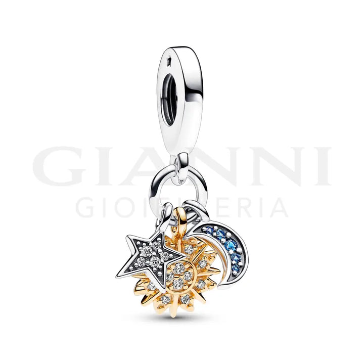 Charm Pandora - Pendente Stella Sole e Luna Charm