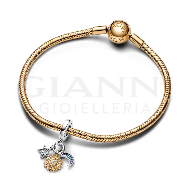 Charm Pandora - Pendente Stella Sole e Luna Charm