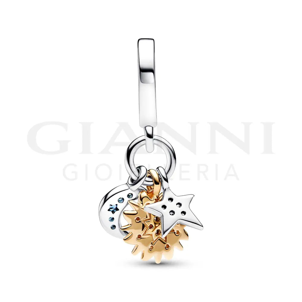 Charm Pandora - Pendente Stella Sole e Luna Charm