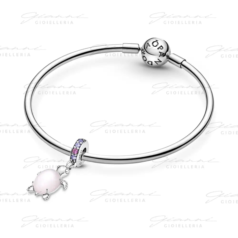 Charm Pandora - Pendente Tartaruga Marina Rosa Vetro di Murano Charm