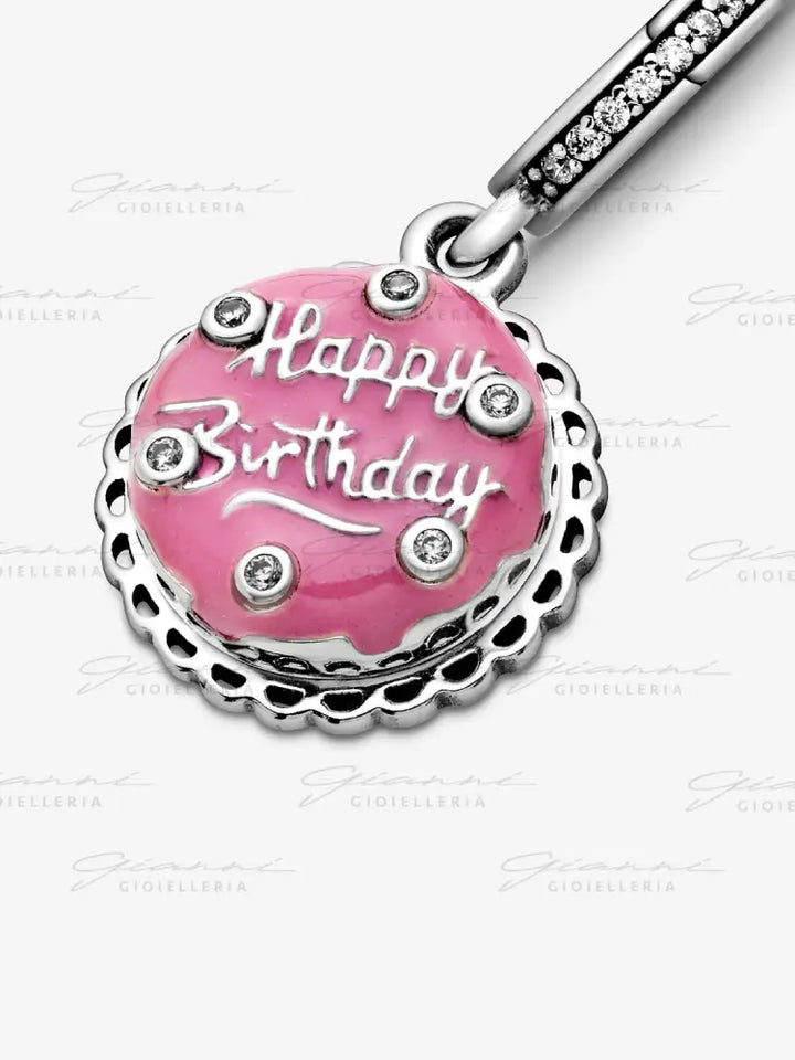 Charm Pandora - Pendente Torta di Compleanno Rosa Charm