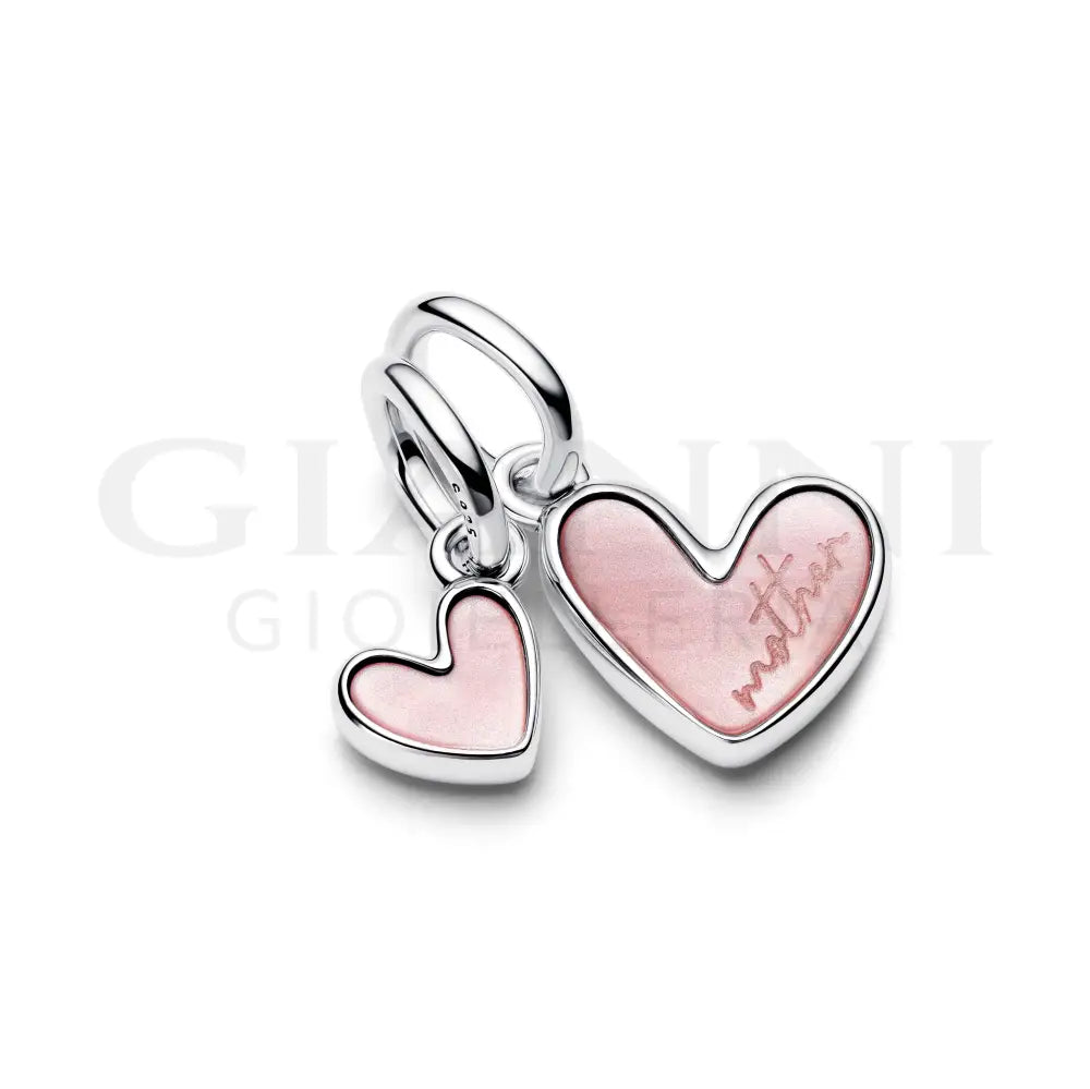 Charm Pandora - Pendente Unione di Cuori Mamma e Figlia divisibile Charm