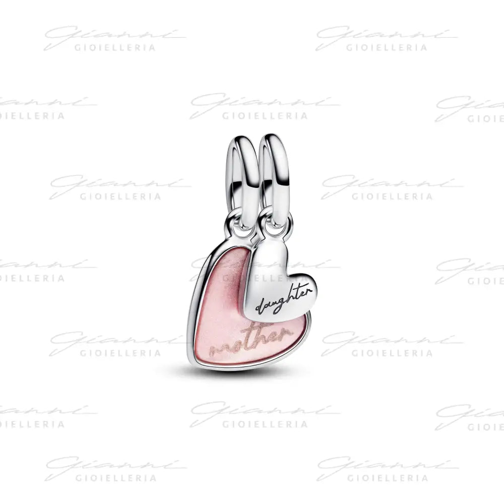 Charm Pandora - Pendente Unione di Cuori Mamma e Figlia divisibile Charm