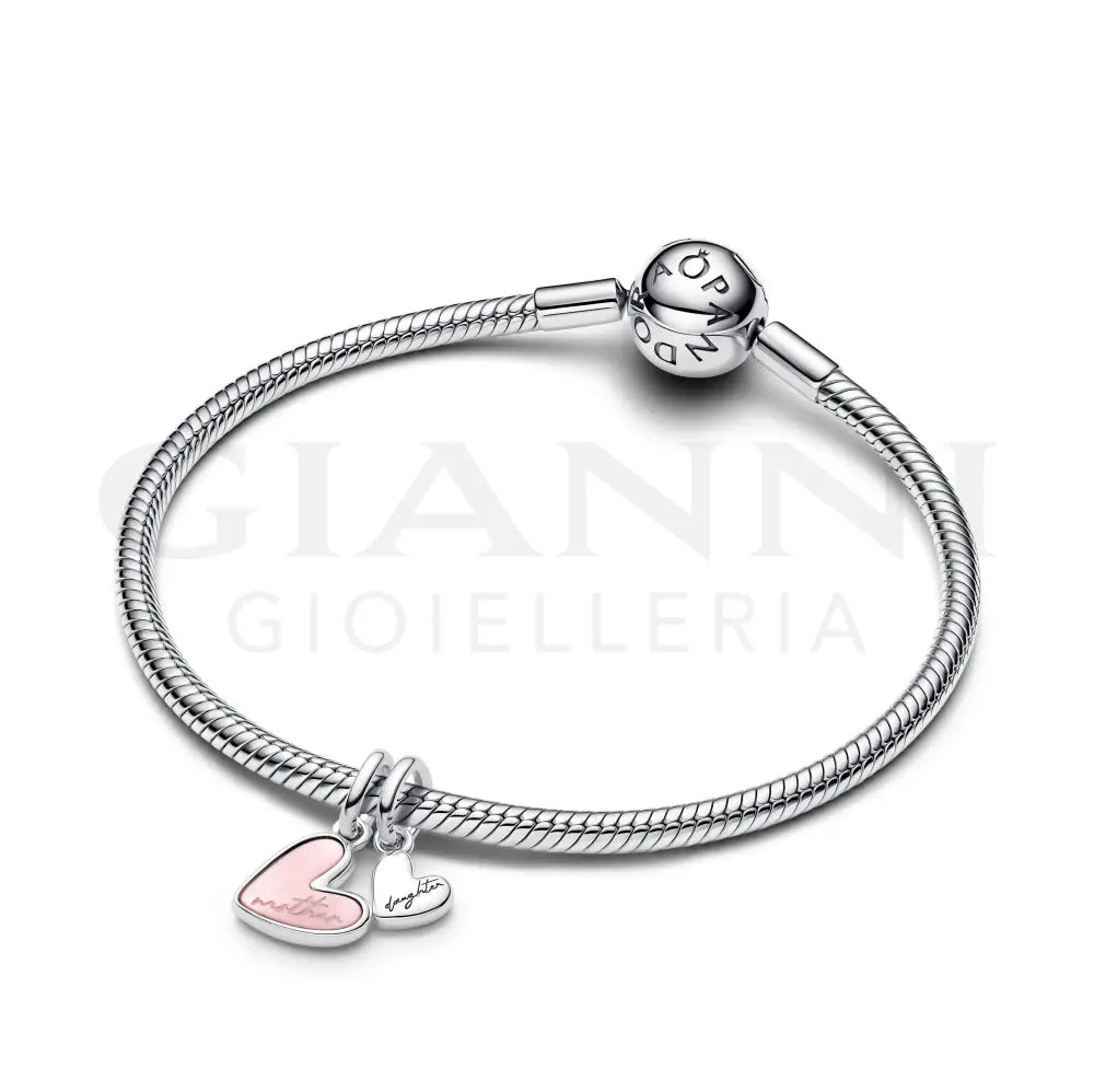 Charm Pandora - Pendente Unione di Cuori Mamma e Figlia divisibile Charm