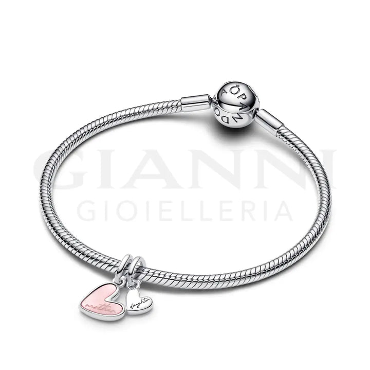 Charm Pandora - Pendente Unione di Cuori Mamma e Figlia divisibile Charm