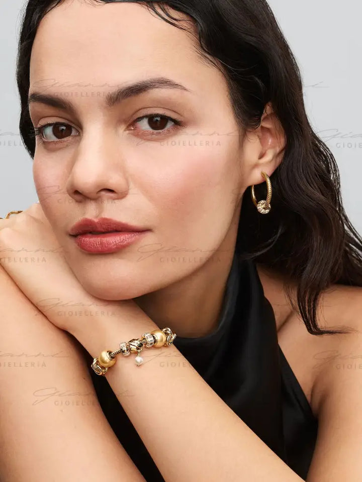 Charm Pandora - Sfera con Perla Artificiale Charm