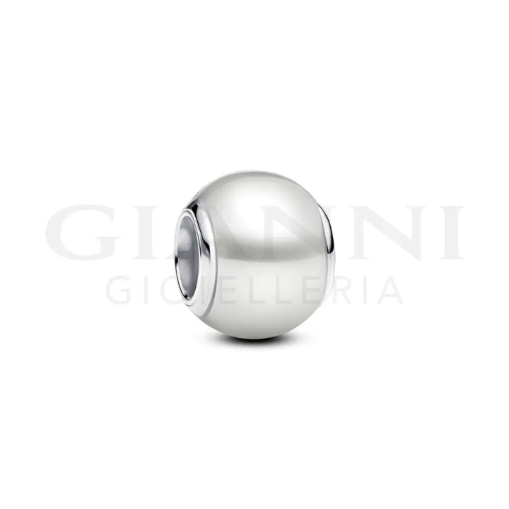 Charm Pandora - Sfera con Perla Artificiale Charm