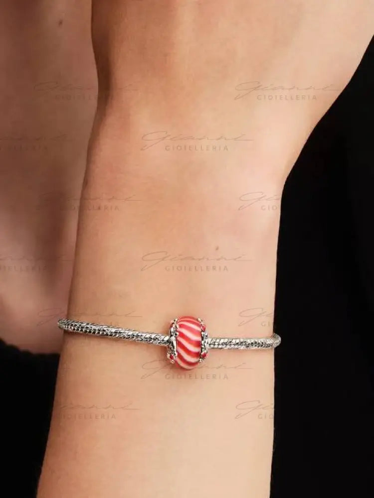 Charm Pandora - Vetro di Murano Caramella di Natale Charm