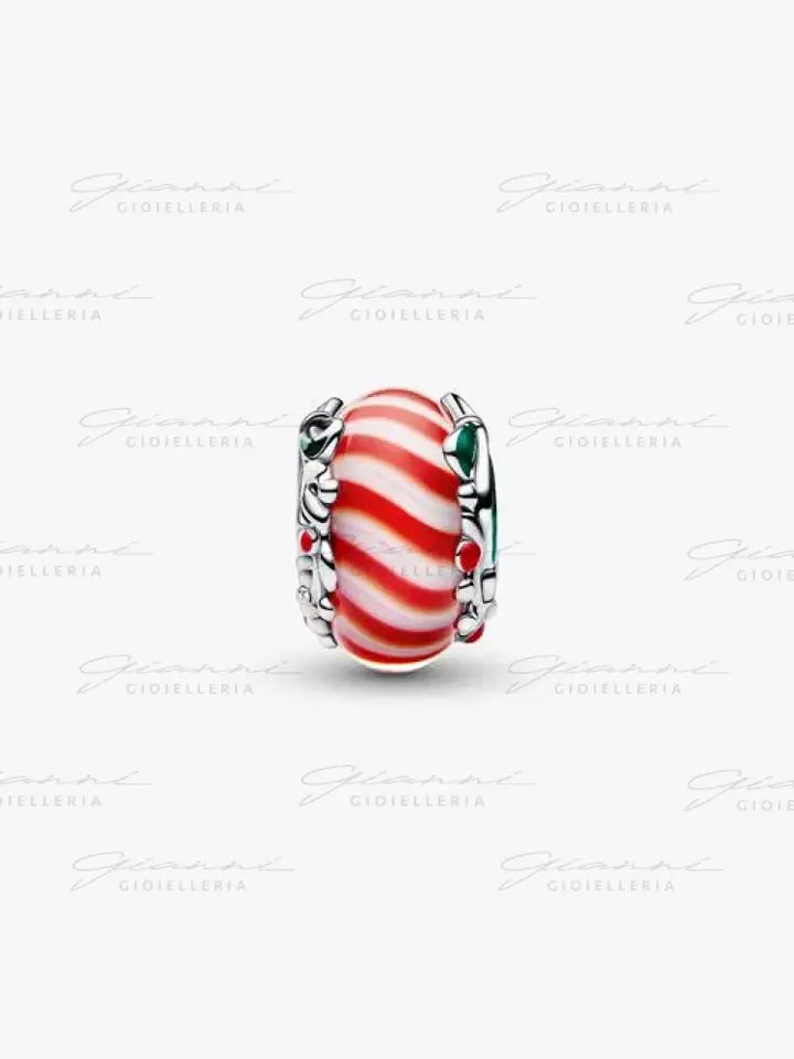 Charm Pandora - Vetro di Murano Caramella di Natale Charm