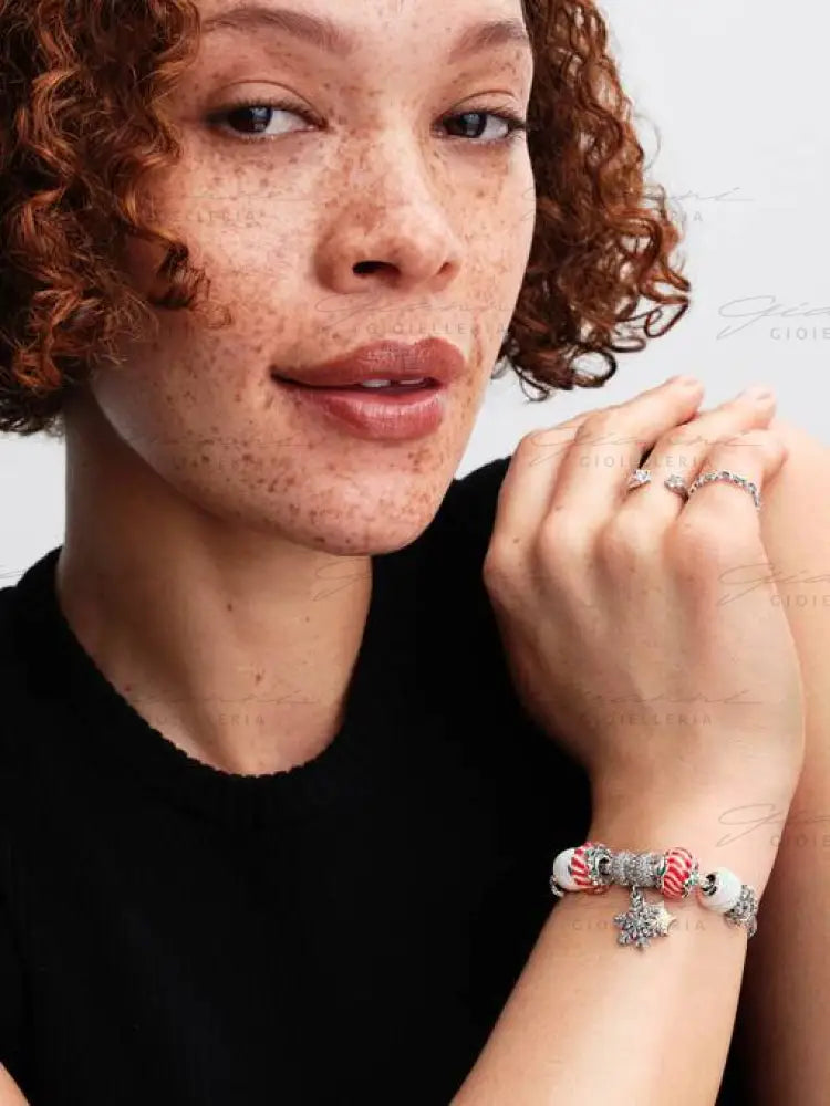 Charm Pandora - Vetro di Murano Caramella di Natale Charm