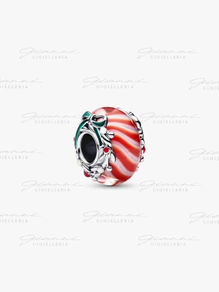 Charm Pandora - Vetro di Murano Caramella di Natale Charm