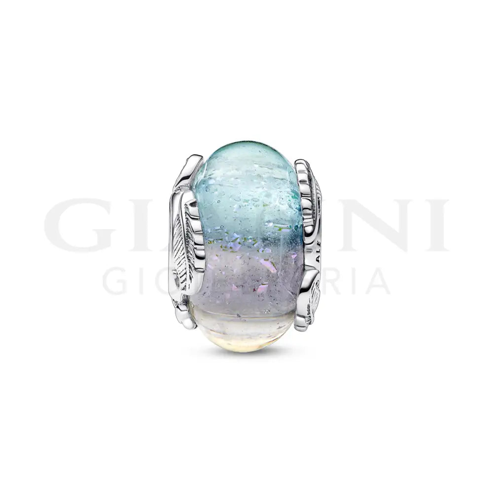 Charm Pandora - Vetro di Murano Cielo e Piume Charm