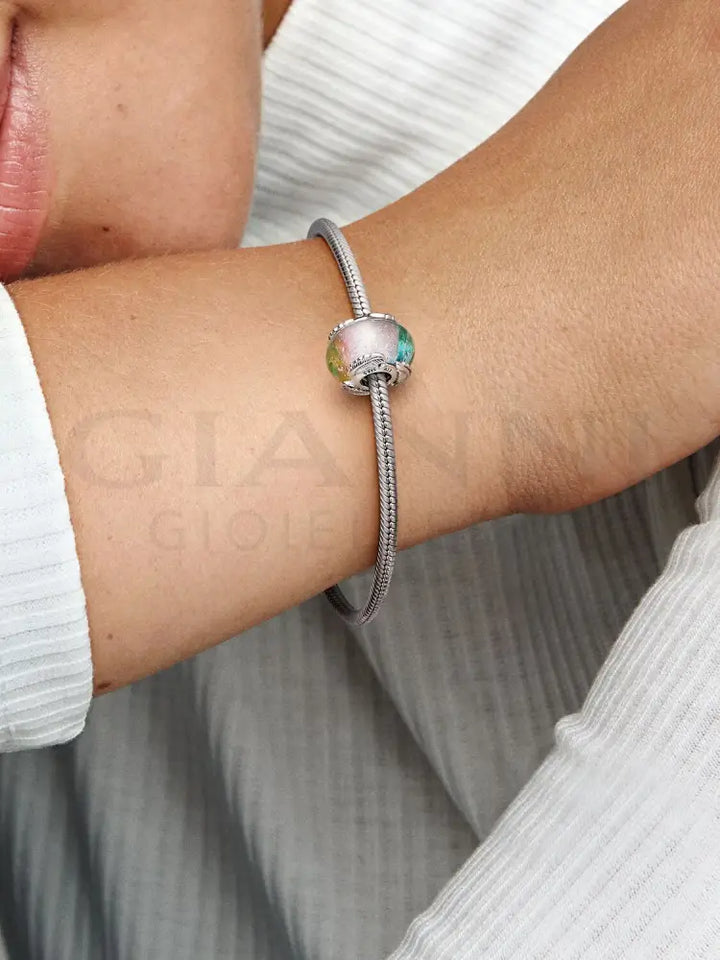 Charm Pandora - Vetro di Murano Cielo e Piume Charm
