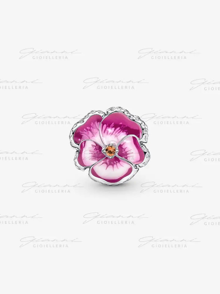 Charm Pandora - Viola del pensiero Rosa Charm