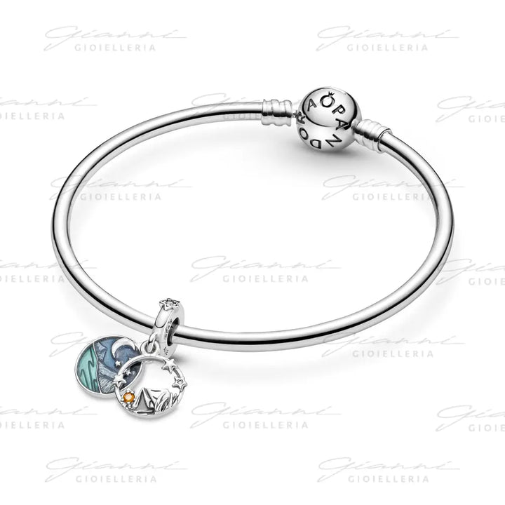 Charm Pendente Pandora Campeggio Sotto le Stelle Rifinito a mano Charm
