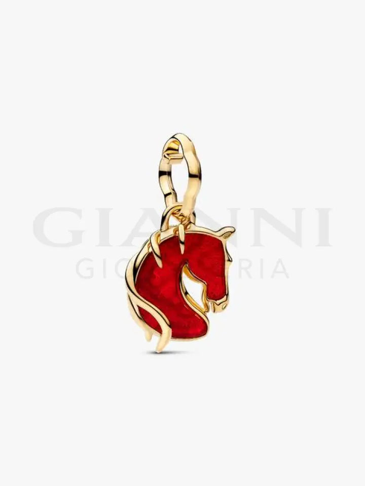Charm Pendente Pandora - Cavallo Vetro di Murano Rosso Charm