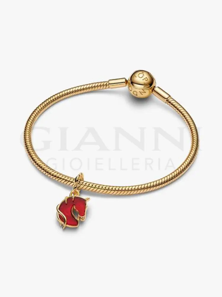 Charm Pendente Pandora - Cavallo Vetro di Murano Rosso Charm