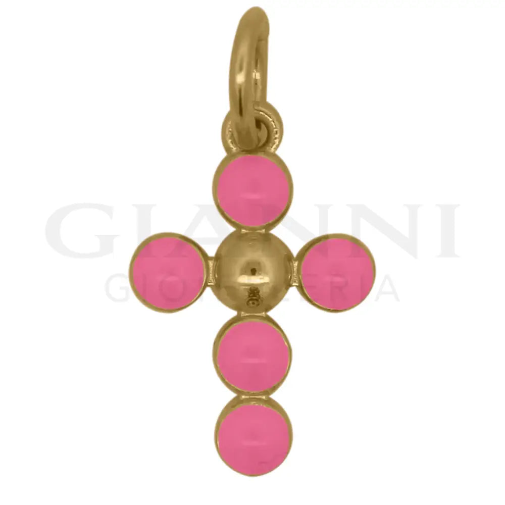 Charm Rue Des Mille - Croce Pallini Smalto Rosa - Charm