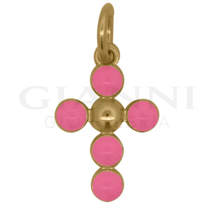Charm Rue Des Mille - Croce Pallini Smalto Rosa - Charm