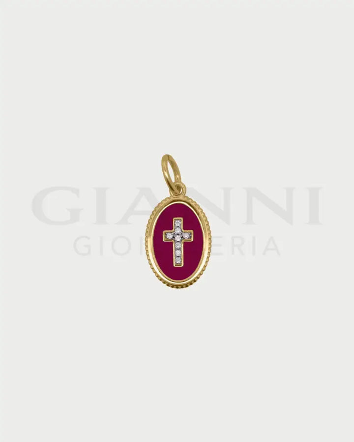 Charm Rue Des Mille - Cross Burgundy - Charm