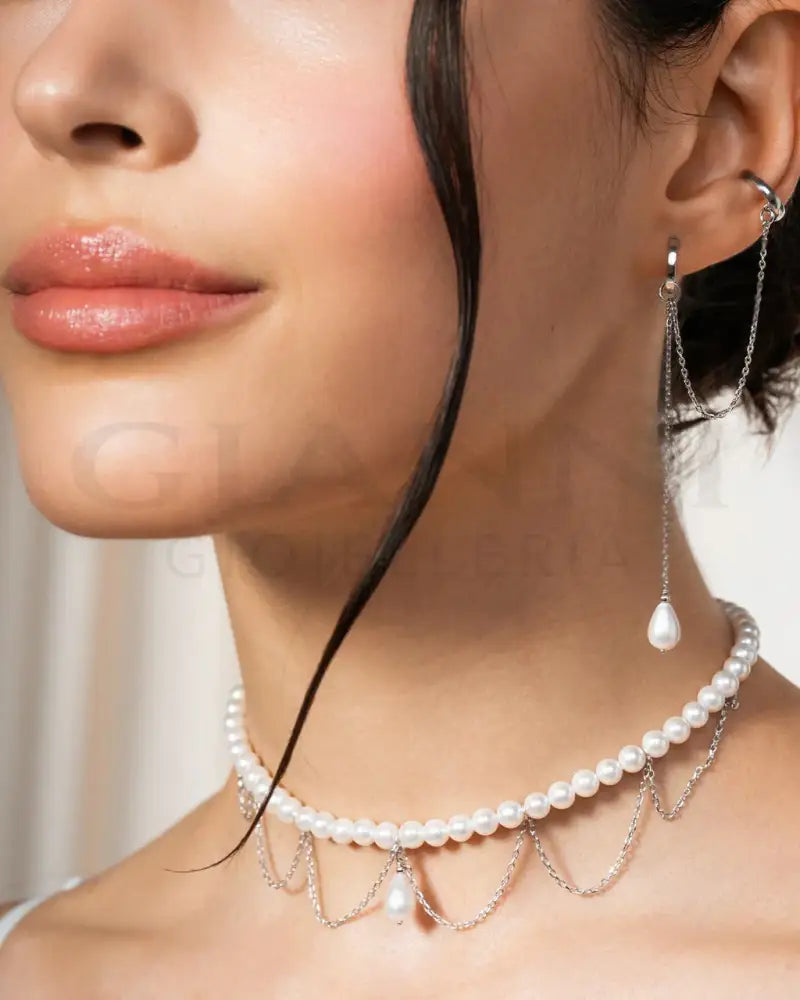 Choker Rue Des Mille - Merletto Pearl Drop - Collane