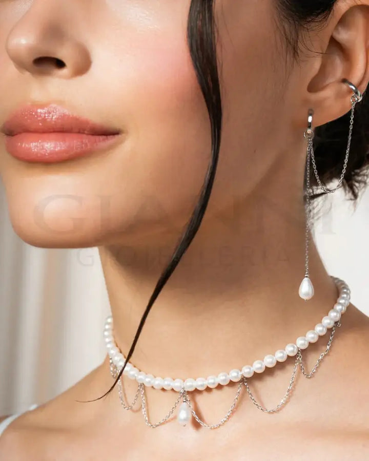 Choker Rue Des Mille - Merletto Pearl Drop - Collane