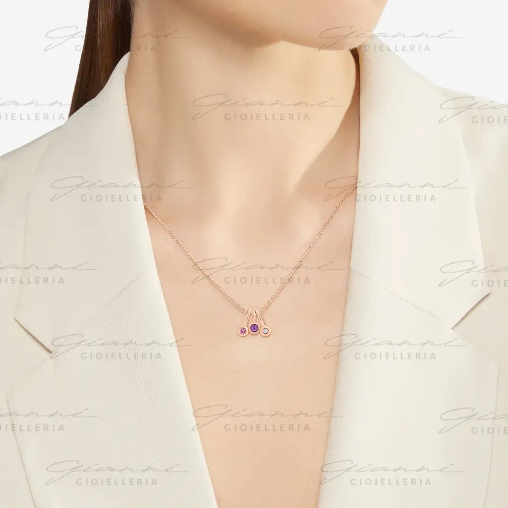 Ciondolo Dodo - Bollicine oro rosa & ametista Charm