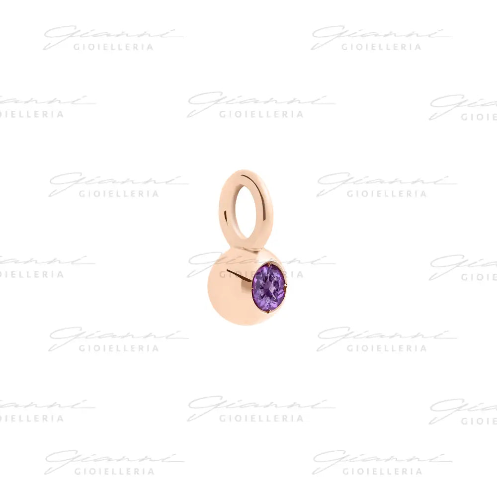 Ciondolo Dodo - Bollicine oro rosa & ametista Charm