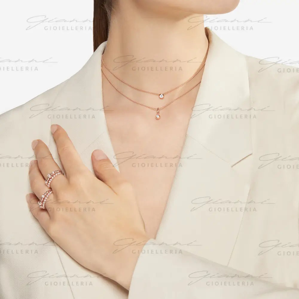Ciondolo DoDo - Bollicine Oro Rosa & Diamante Bianco Charm