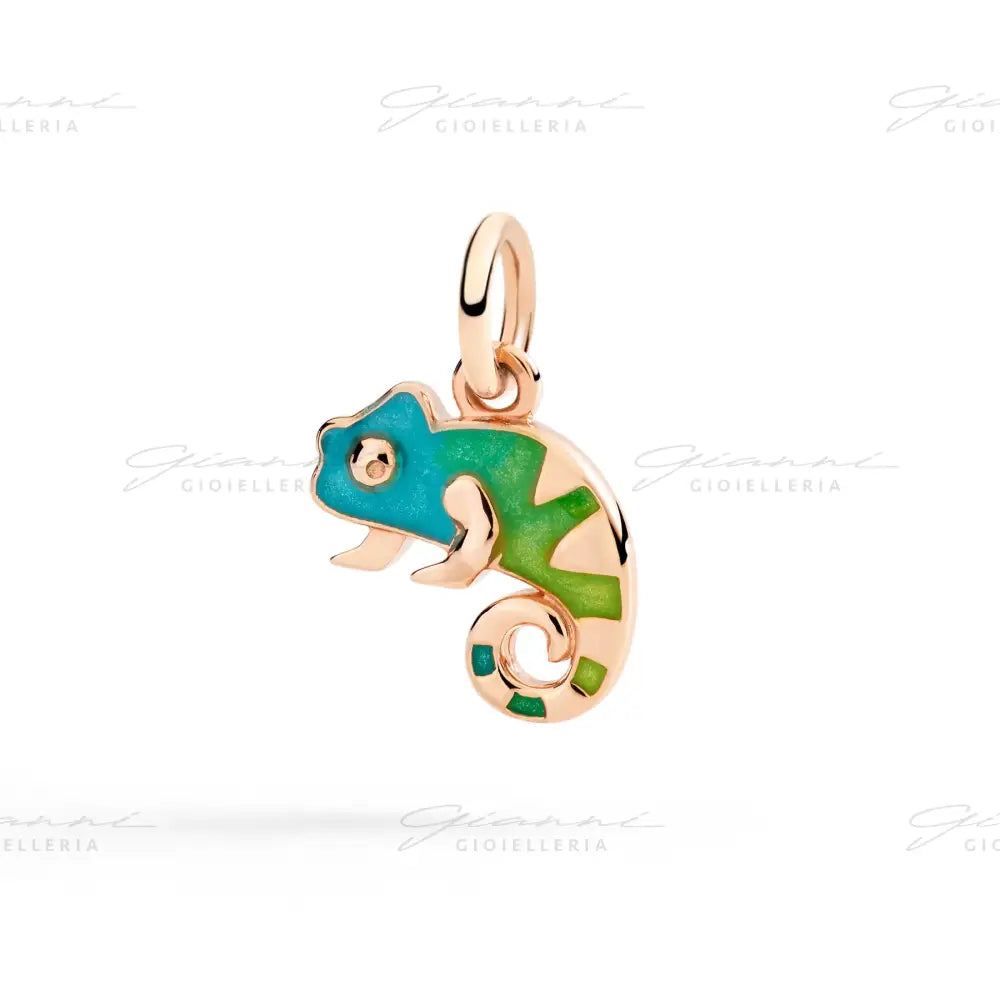 Ciondolo DoDo - Camaleonte Oro Rosa e Smalto Charm