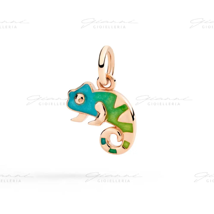 Ciondolo DoDo - Camaleonte Oro Rosa e Smalto Charm