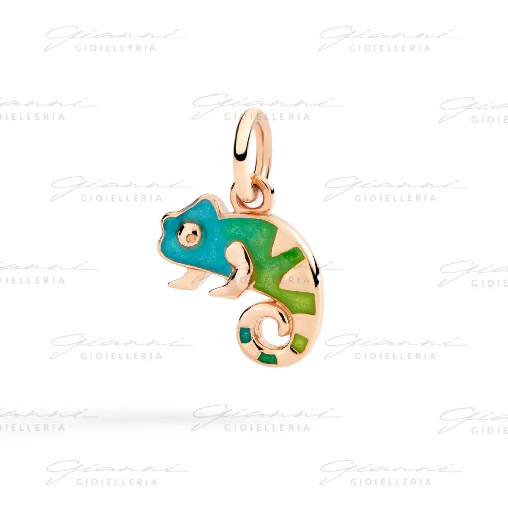 Ciondolo DoDo - Camaleonte Oro Rosa e Smalto Charm